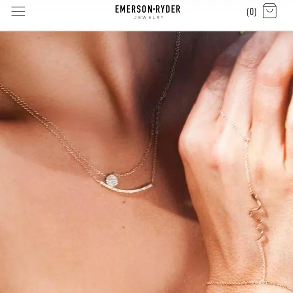 Emerson Ryder 14K Yellow Gold Diamond Disk Adjustable Necklace – New w/ Box - Picture 2 of 5